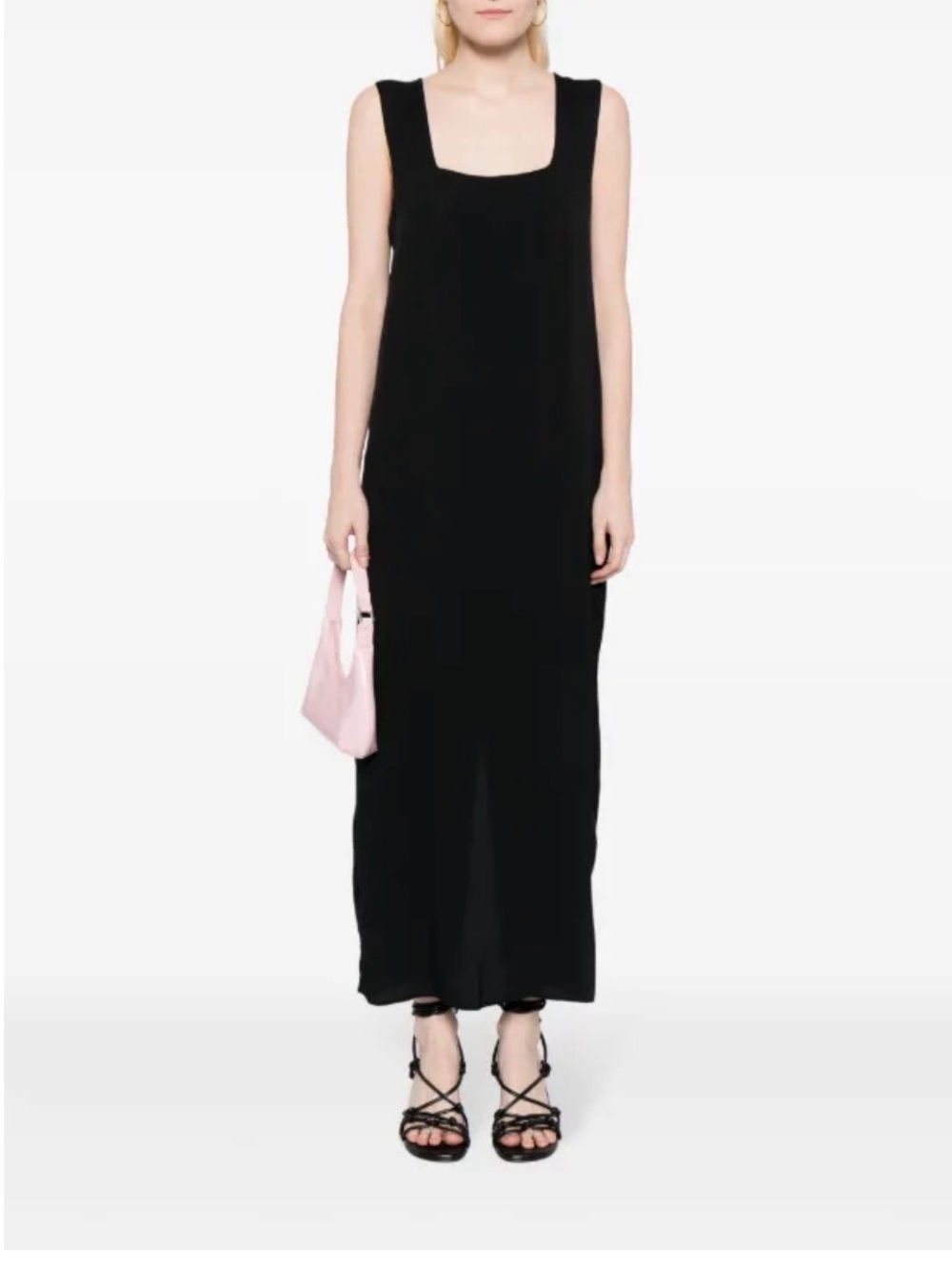 Reformation Black Sleeveless Scoop-Neck Midi Dress